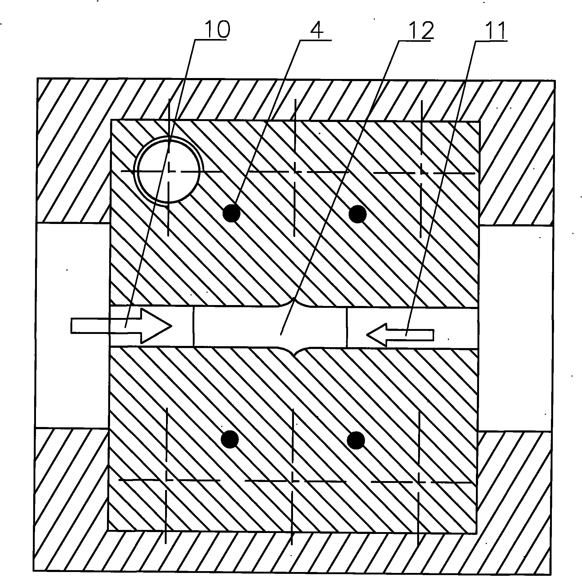Extrusion die with an equal-passage spiral cavity for molding magnesium alloy square rods and extrusion method