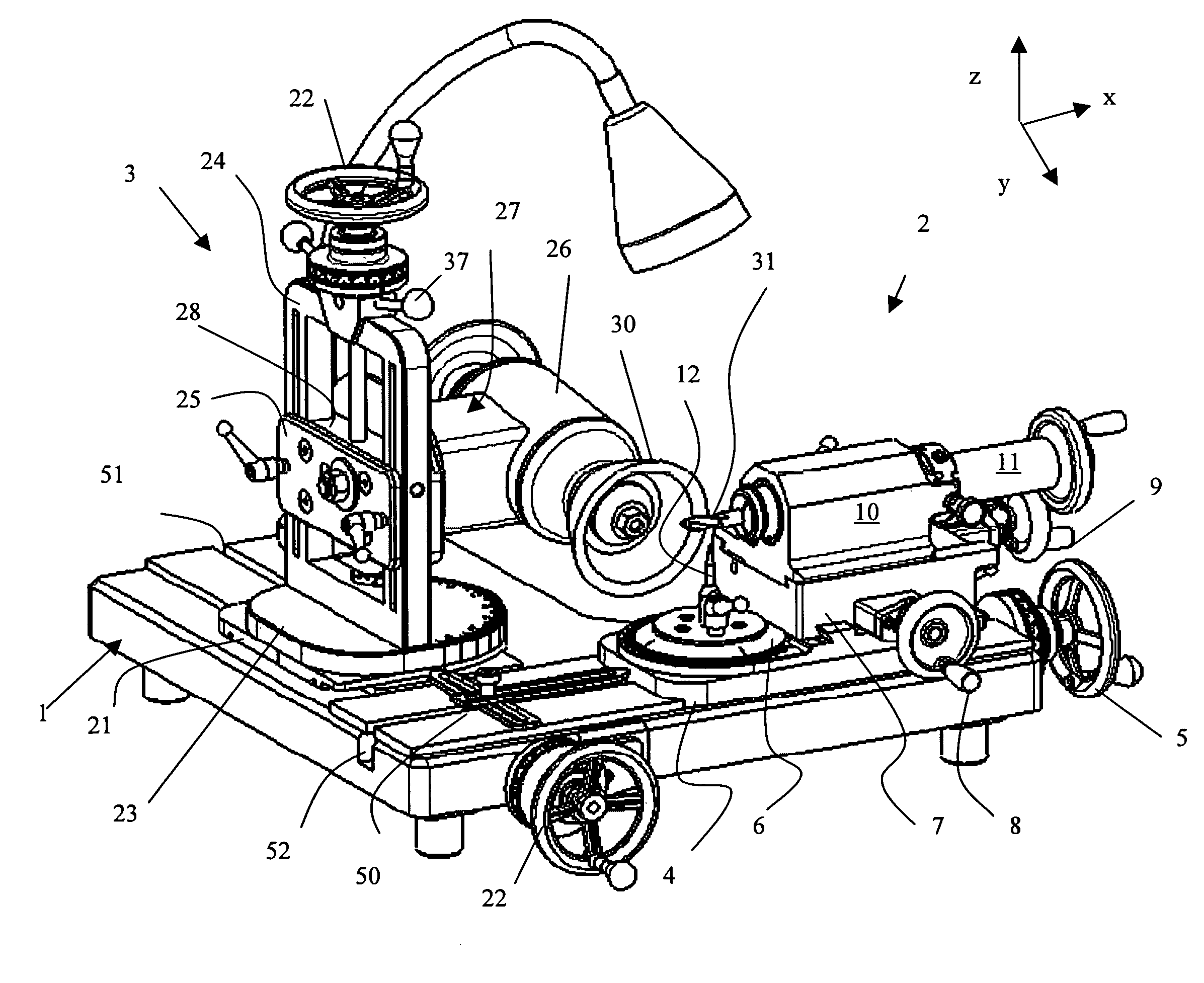 Benchtop end mill grinding center