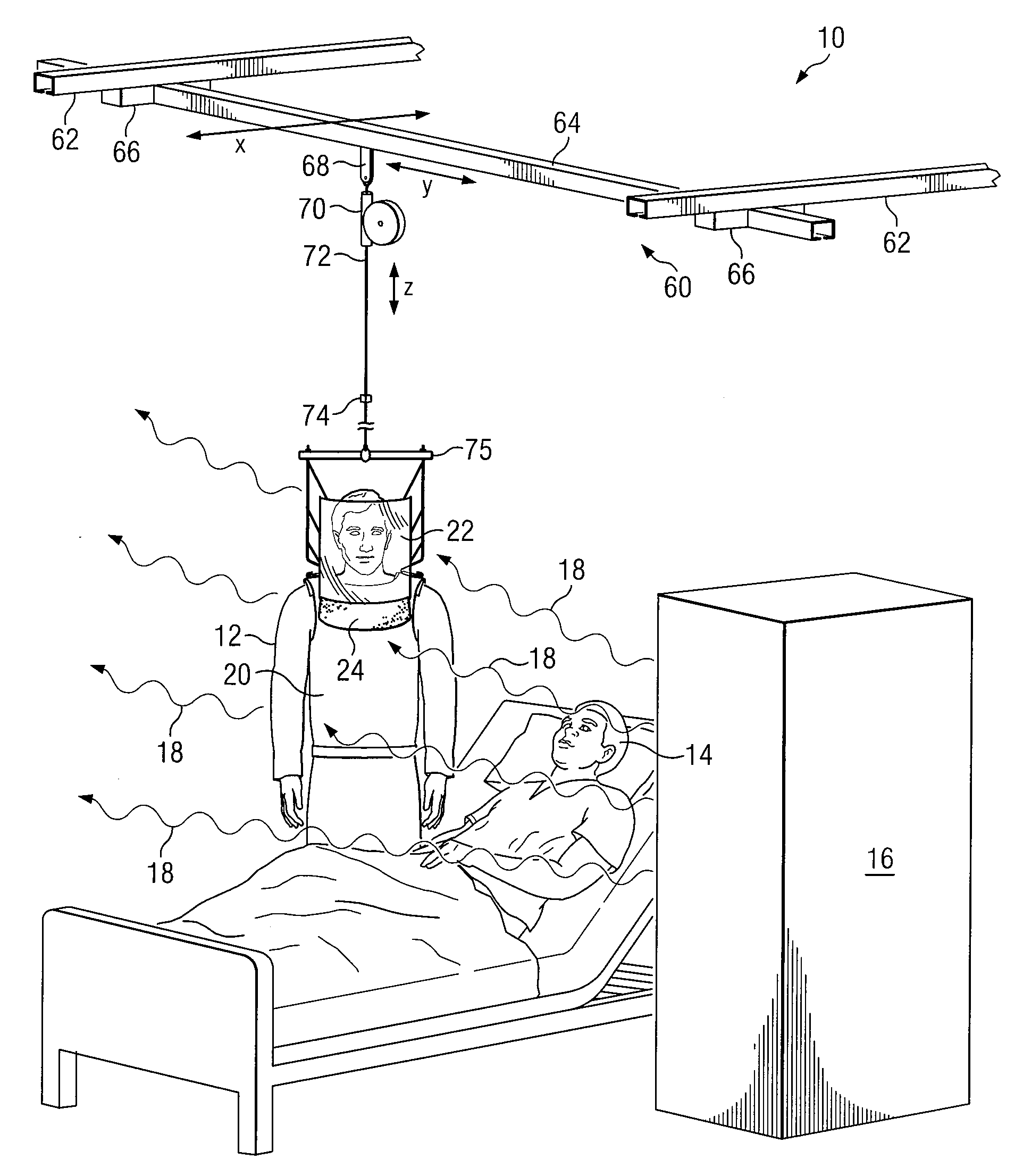 System and Method for Implementing a Suspended Personal Radiation Protection System