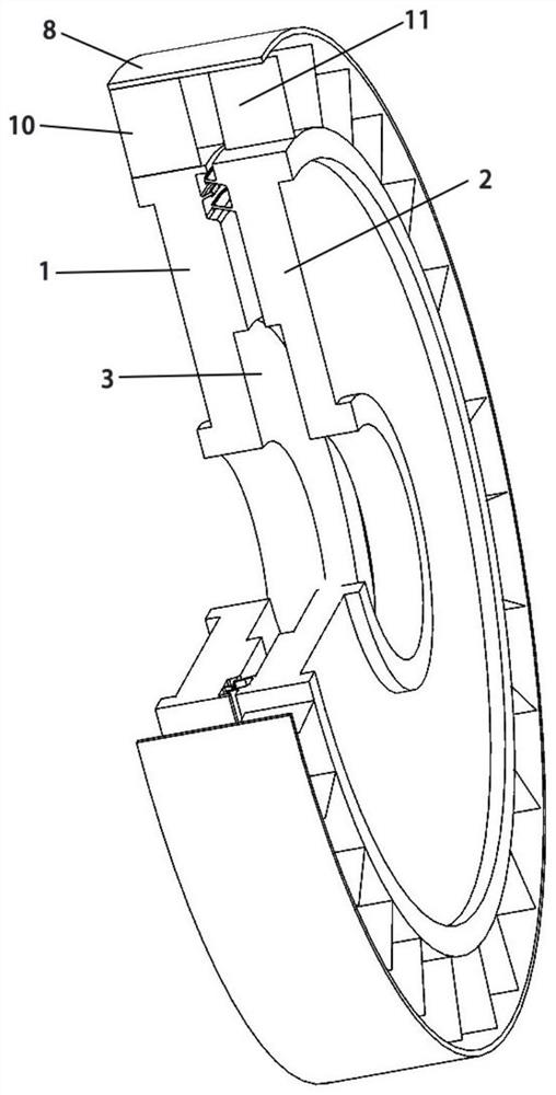 Turbine disc with T-shaped disc edge sealing structure