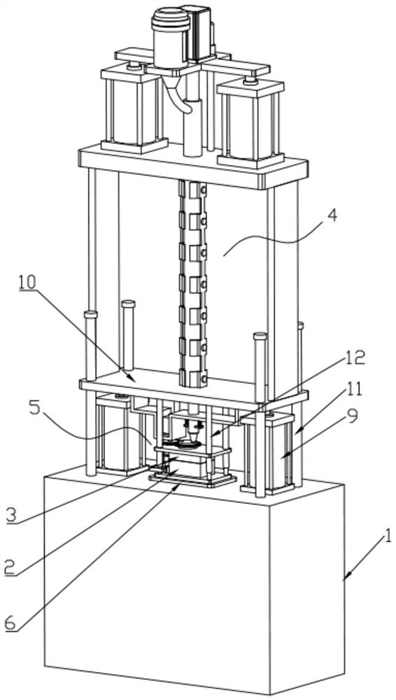An injection molding device for plastic pipe clamps