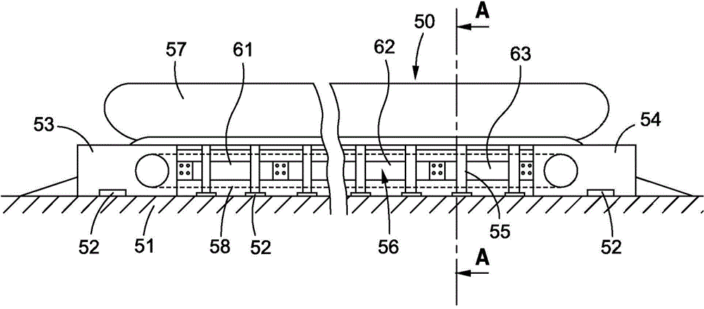 Track system for escalator or moving pavement
