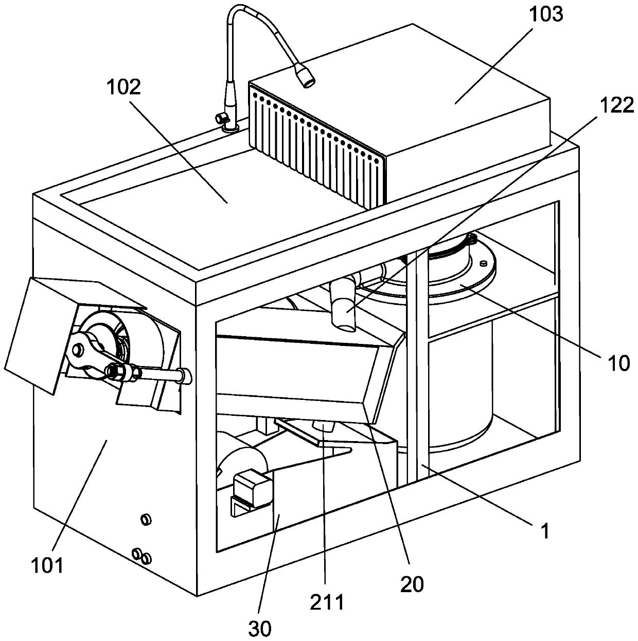 A kitchen waste treatment device