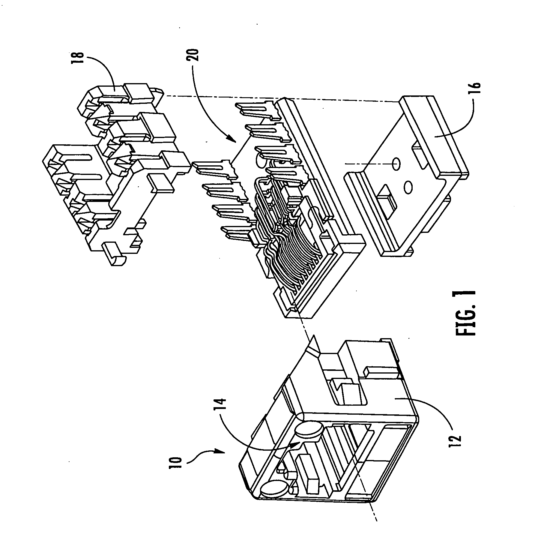 Communications jack with printed wiring board having paired coupling conductors