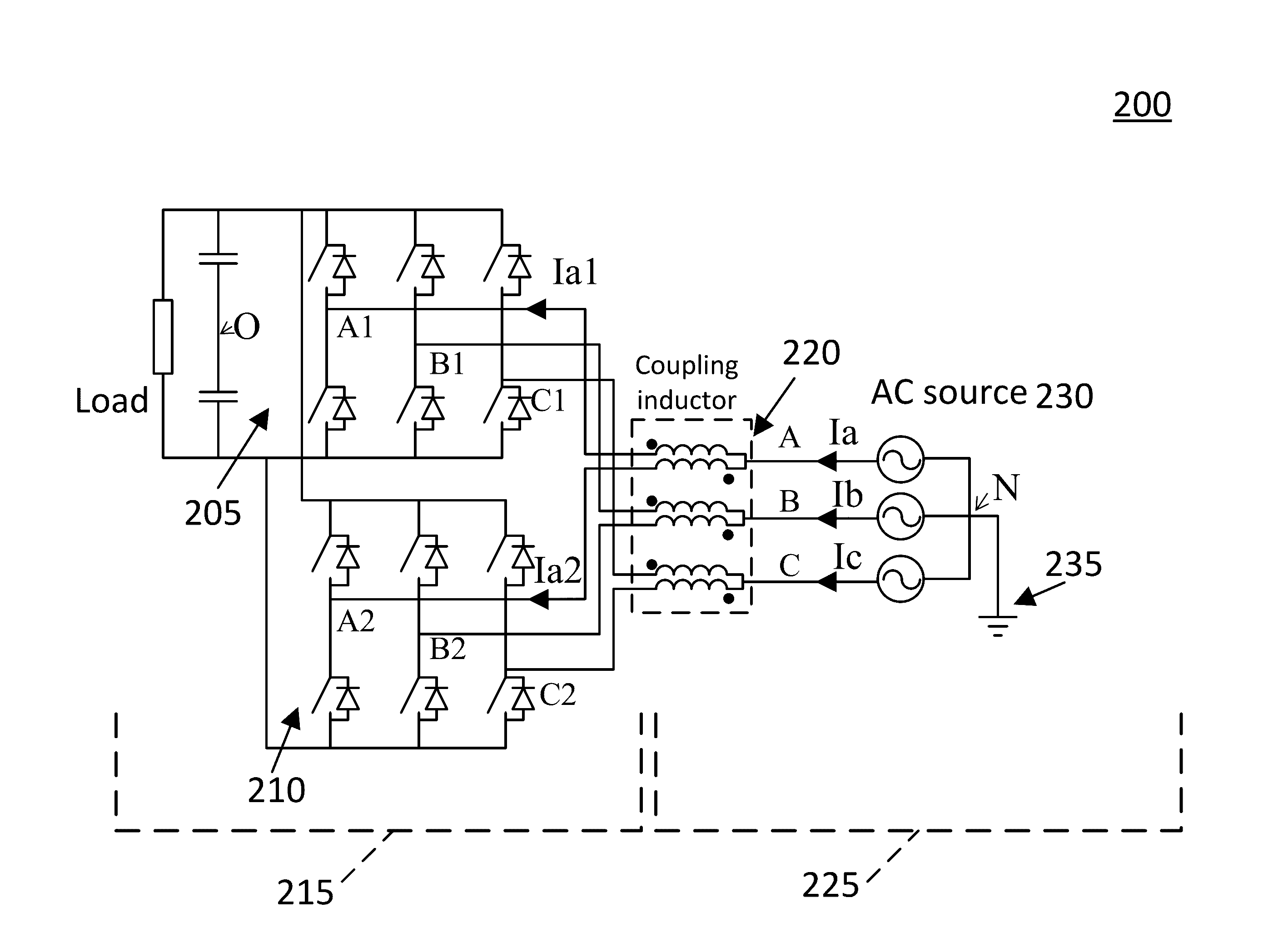 Paralleled active front-end rectifiers with negligible common-mode