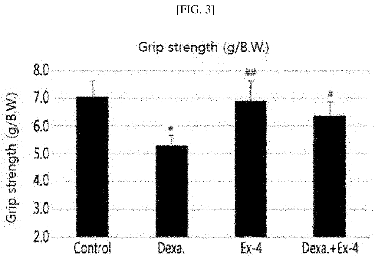 Pharmaceutical composition for treating muscle atrophy or sarcopenia including glucagon-like peptide (GLP-1) or GLP-1 receptor agonist