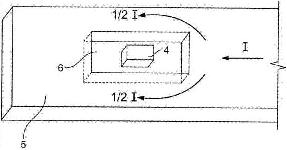 Apparatus for measuring an electric current through a bus bar