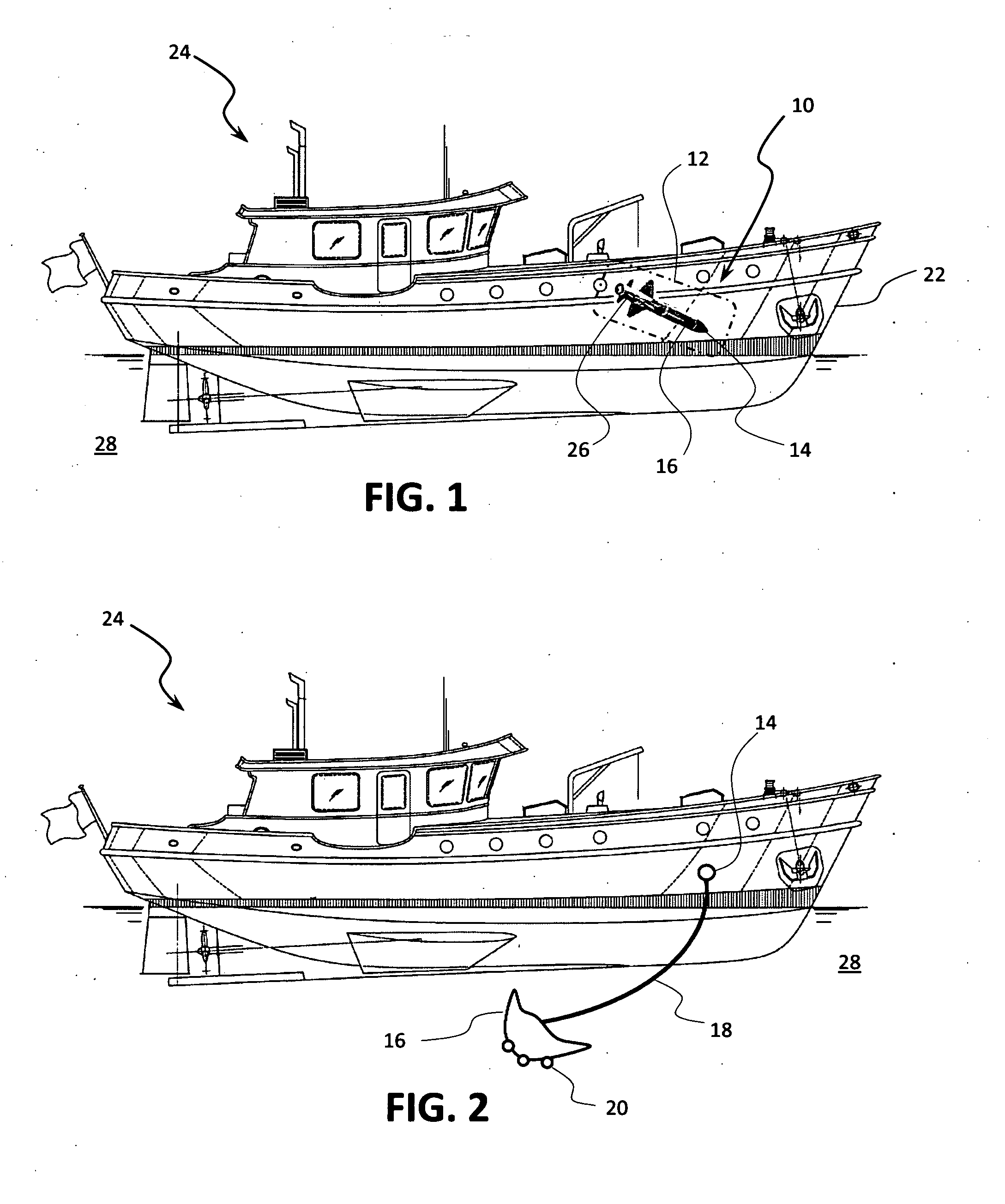 Water parachute for surface vessel motion impedance