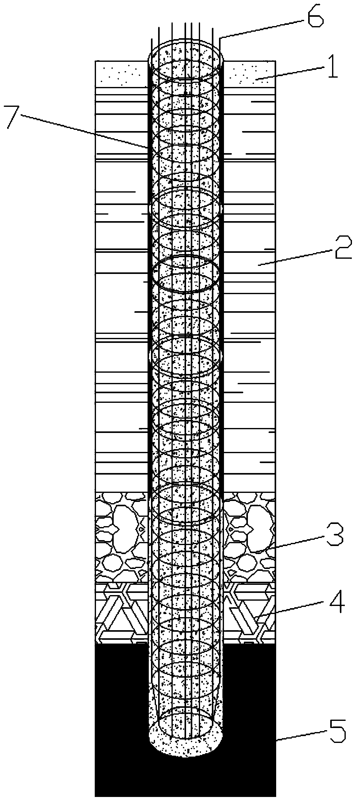 Cast-in-situ bored pile and construction method thereof