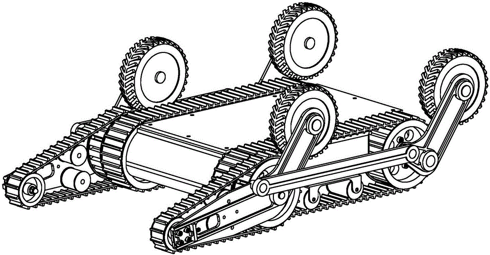 Articulated track and wheel composite mobile platform and fire-fighting robot with same