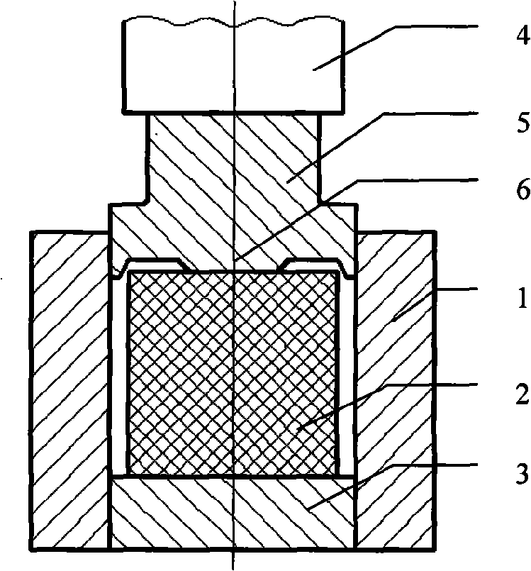 Hot impact extrusion process and device for large annular barrel type forged piece
