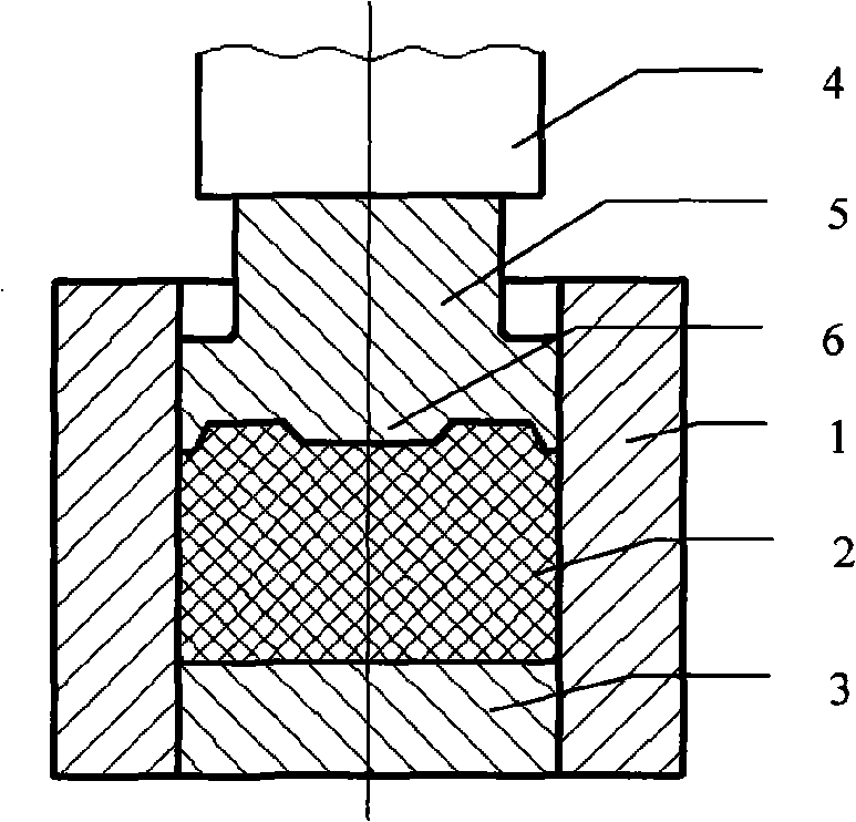 Hot impact extrusion process and device for large annular barrel type forged piece