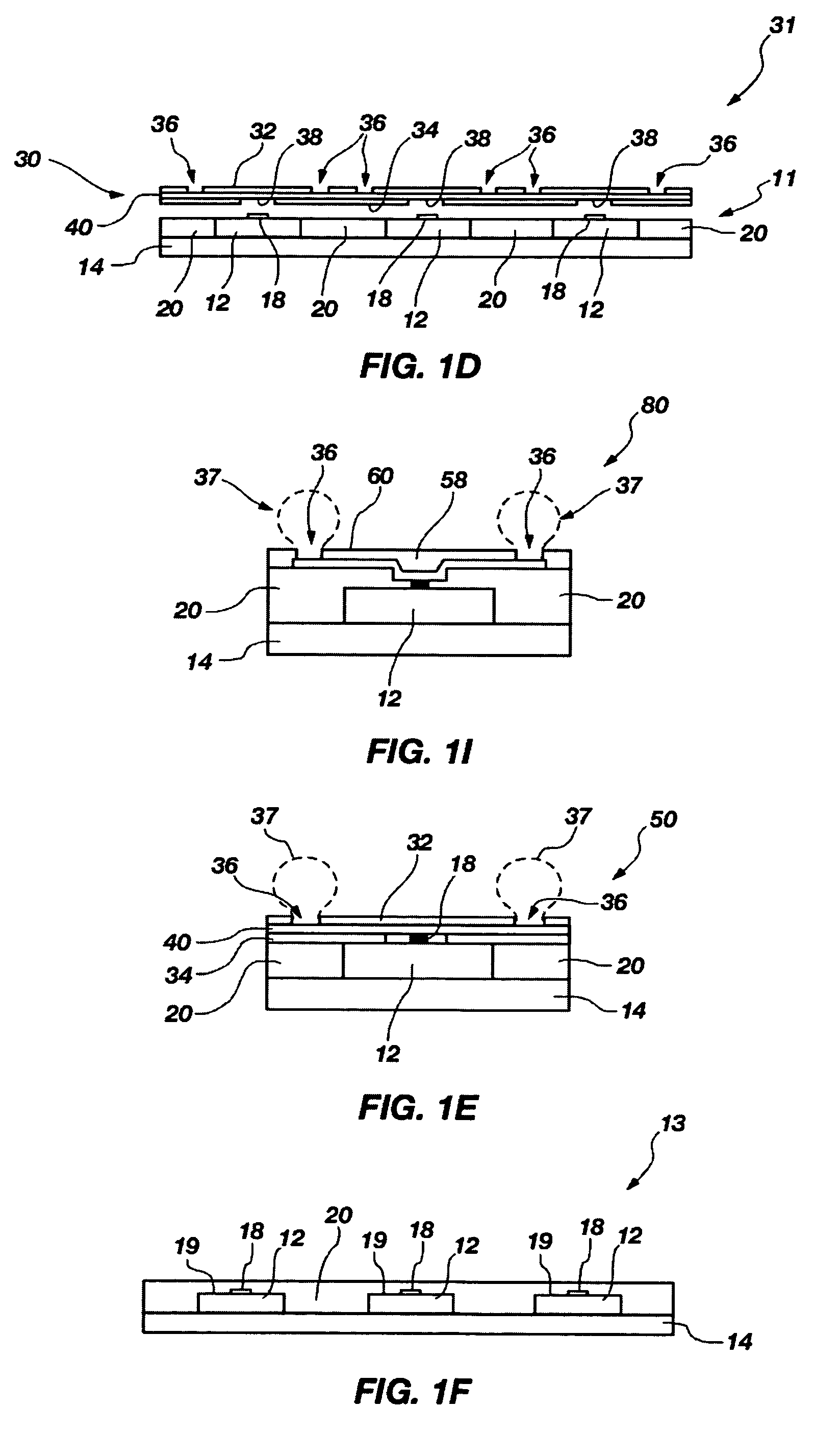 Die package, conductive element, semiconductor device including same, microlens, system including same, and methods of manufacture