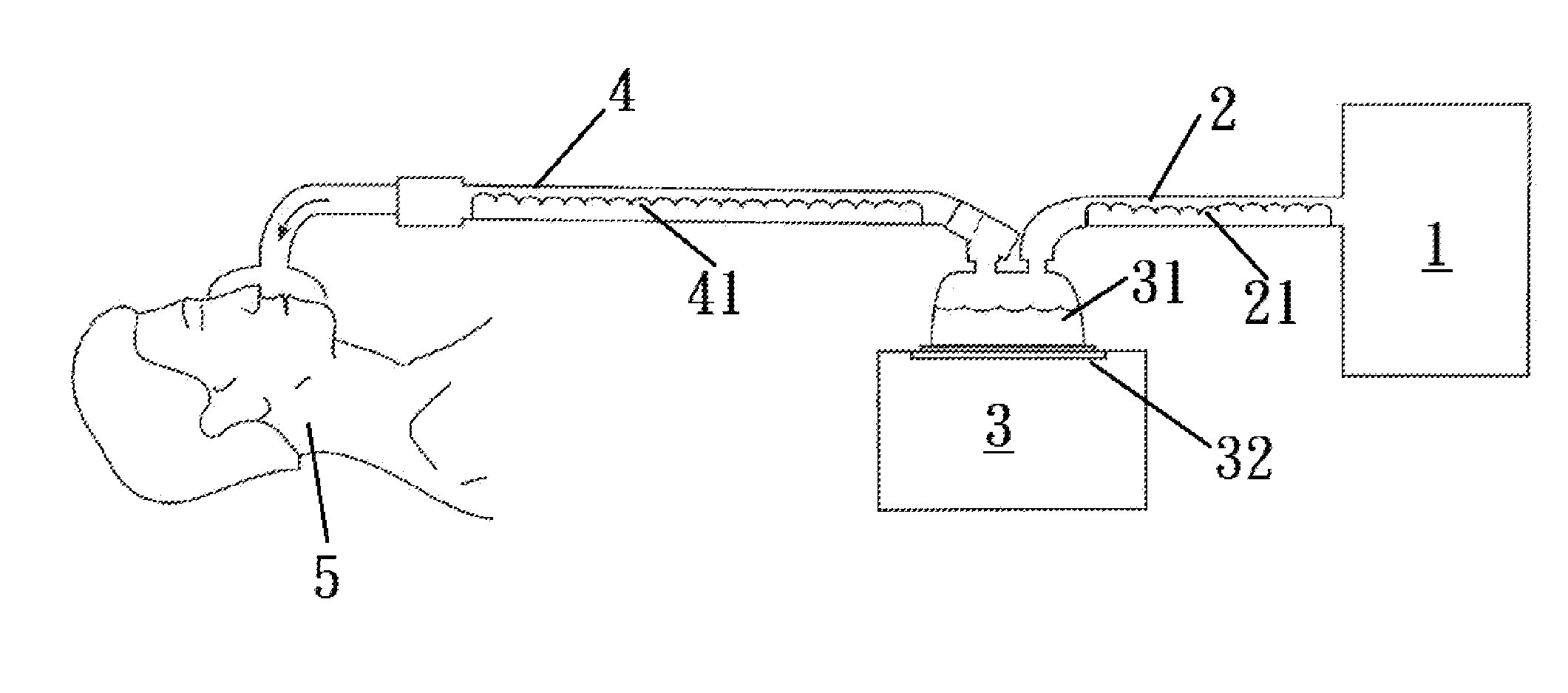 Preheating device of the pipeline between air pressure source and humidifier