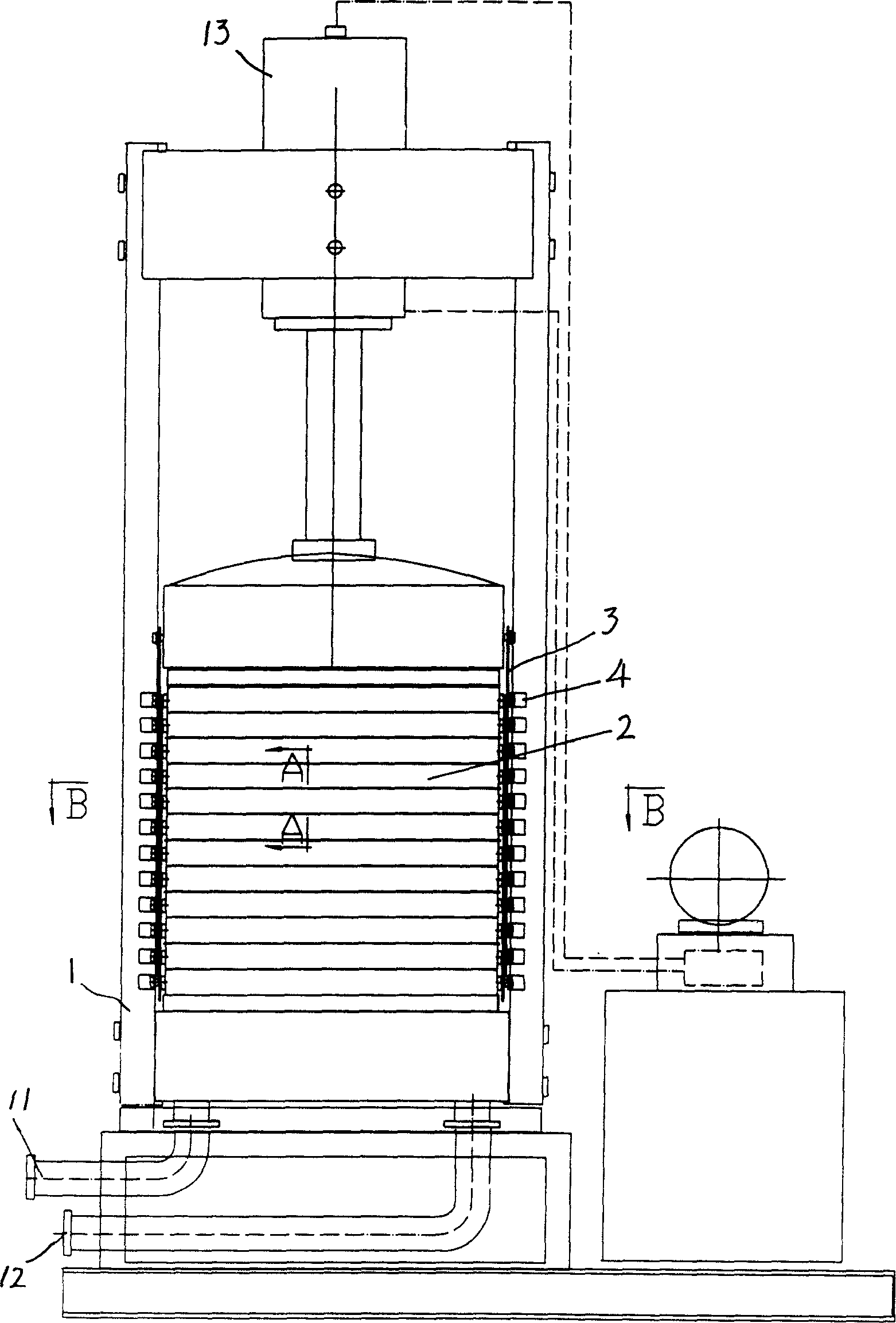 Multilayer link plate type highly viscous fluid filtering machine