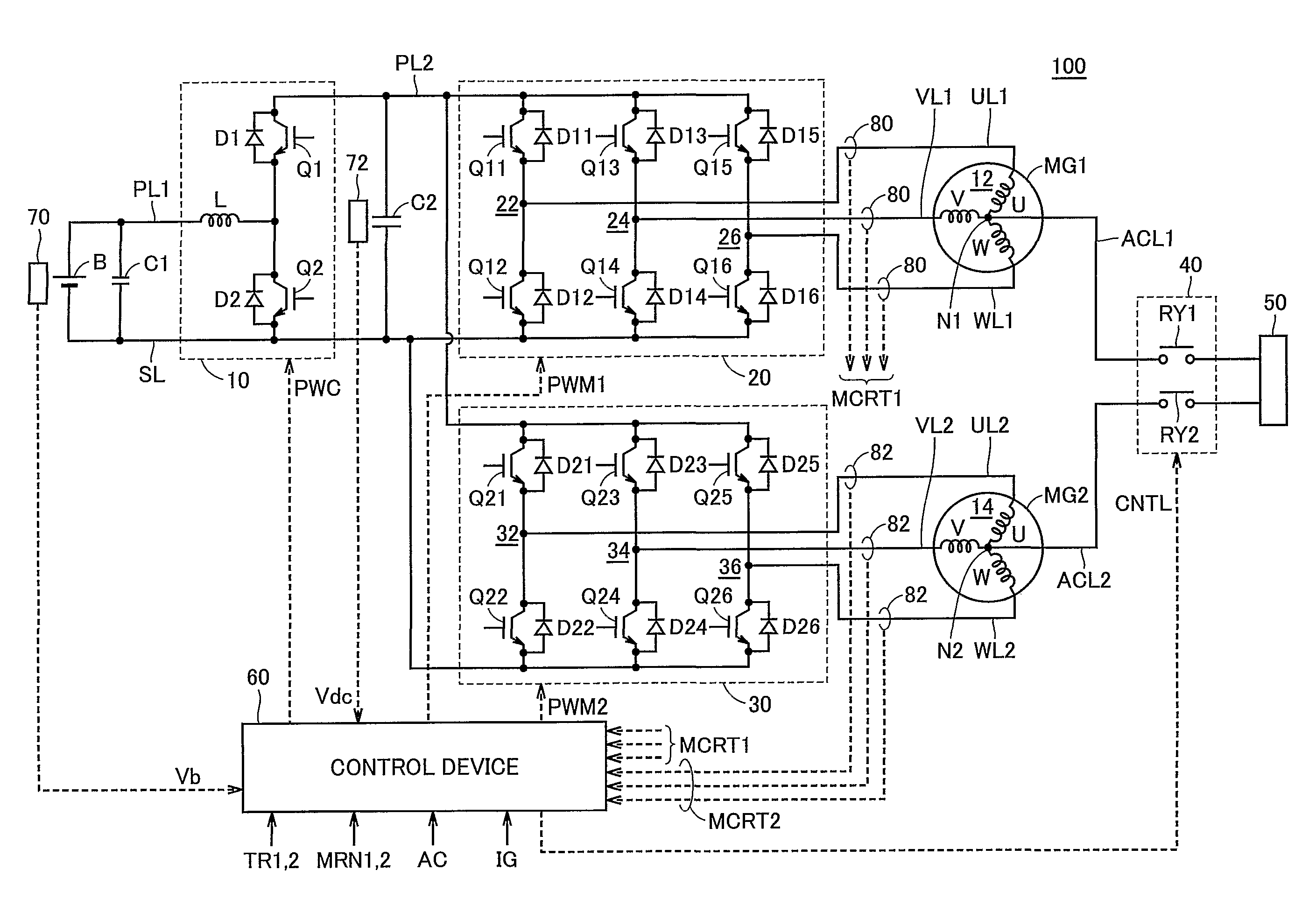 Alternating voltage generation apparatus and power output apparatus