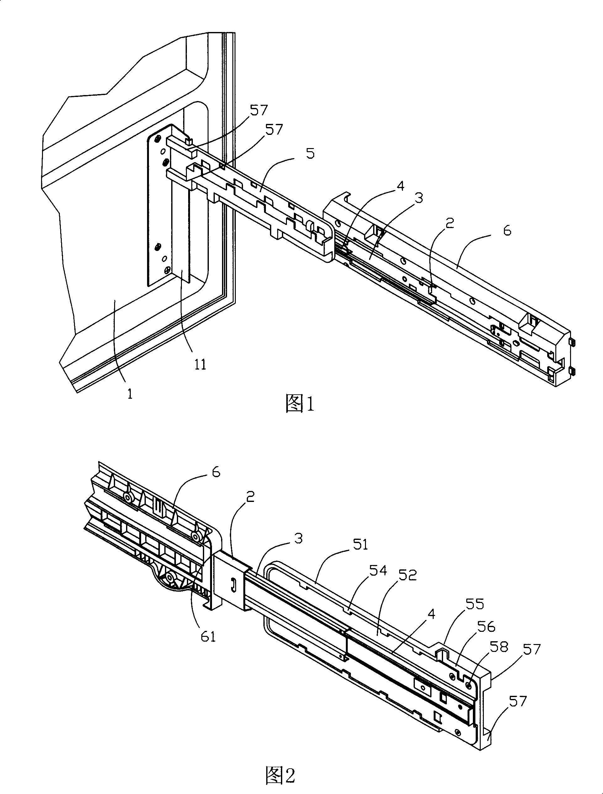 Integral drawer sliding rail component