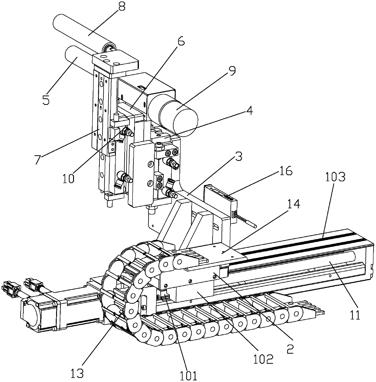 Film tearing mechanism of film sticking machine and film tearing method thereof