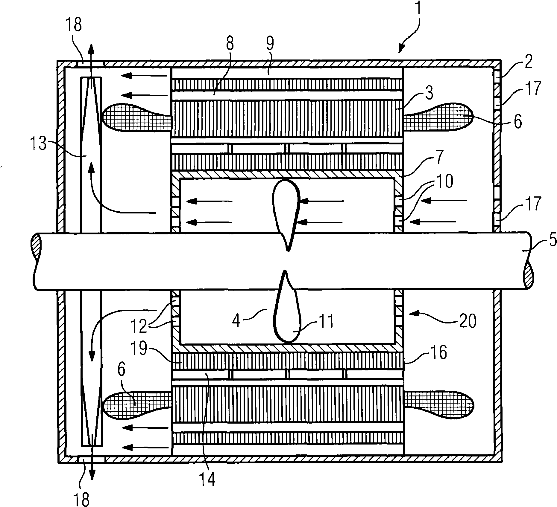 Electrical machine having permanent magnets