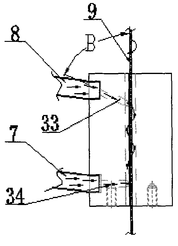 Spinning device for producing bright and clean yarn through spiral airflow