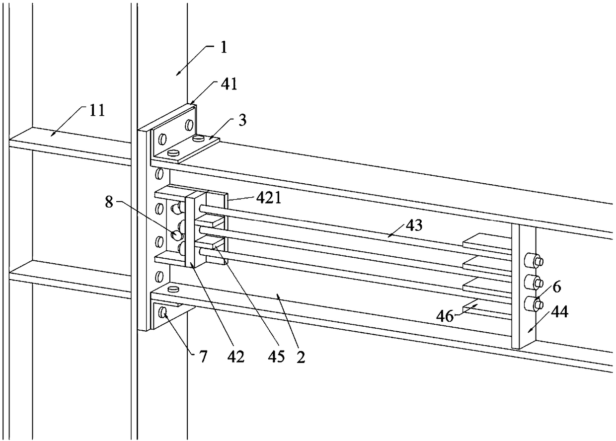 Unilateral prestress all-assembling type self-resetting steel frame joint