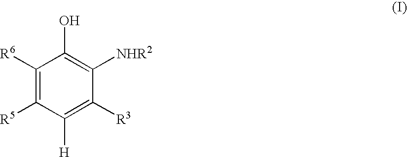 2-(Amino or substituted amino)-3-5-6-substituted phenol compounds, dyeing compositions containing them, and use thereof