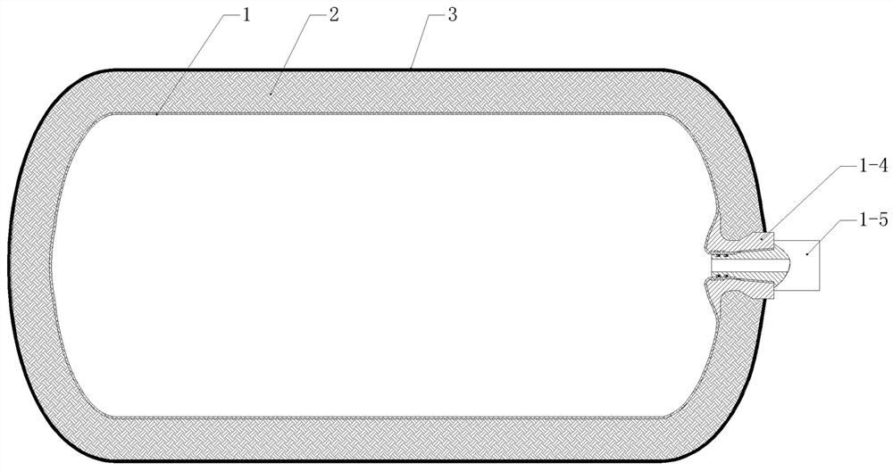 Plastic liner composite high-pressure hydrogen storage cylinder and manufacturing method thereof