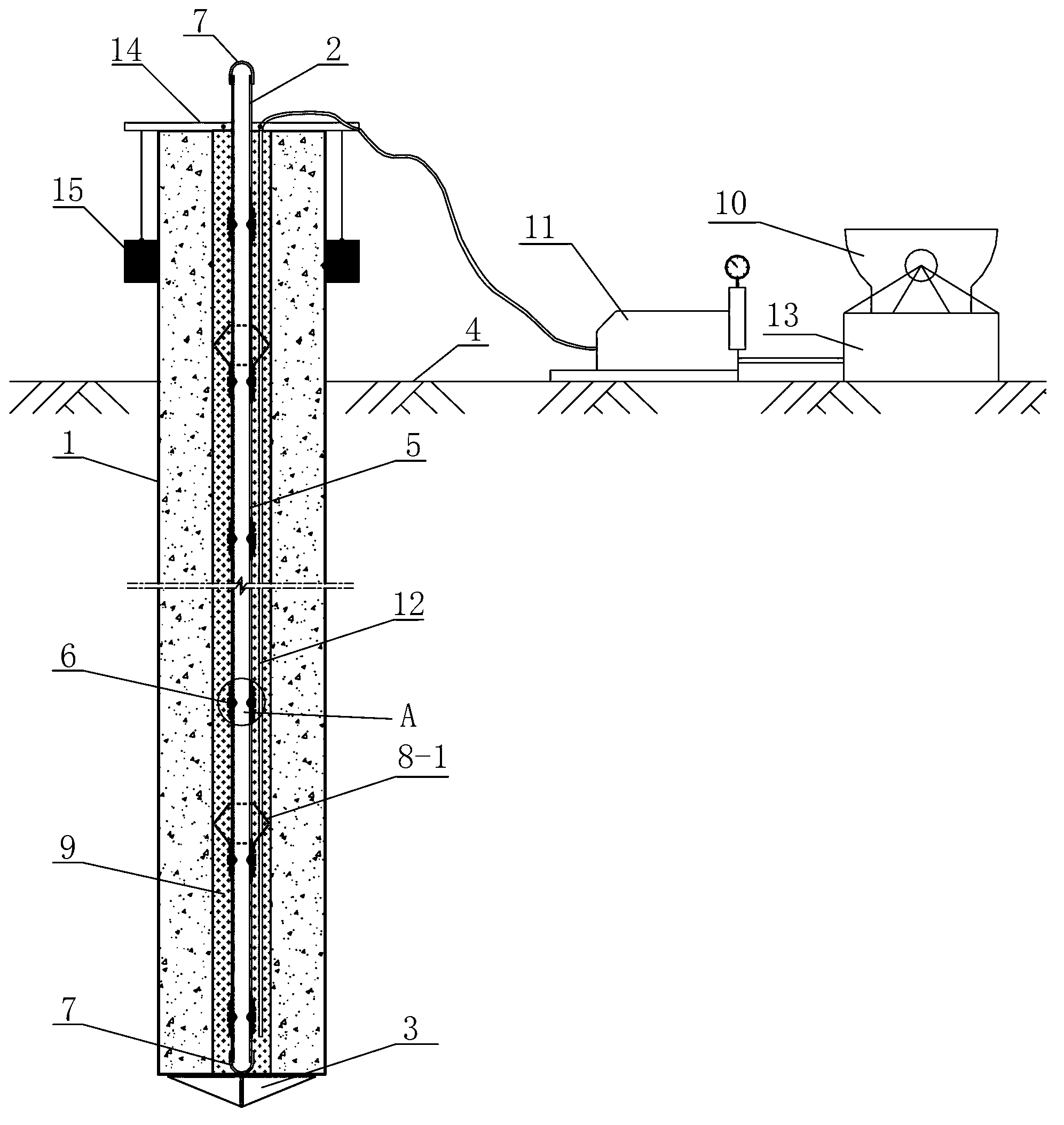 Installation method for testing tube used for testing internal force of pre-stress tubular pile with slide micrometer