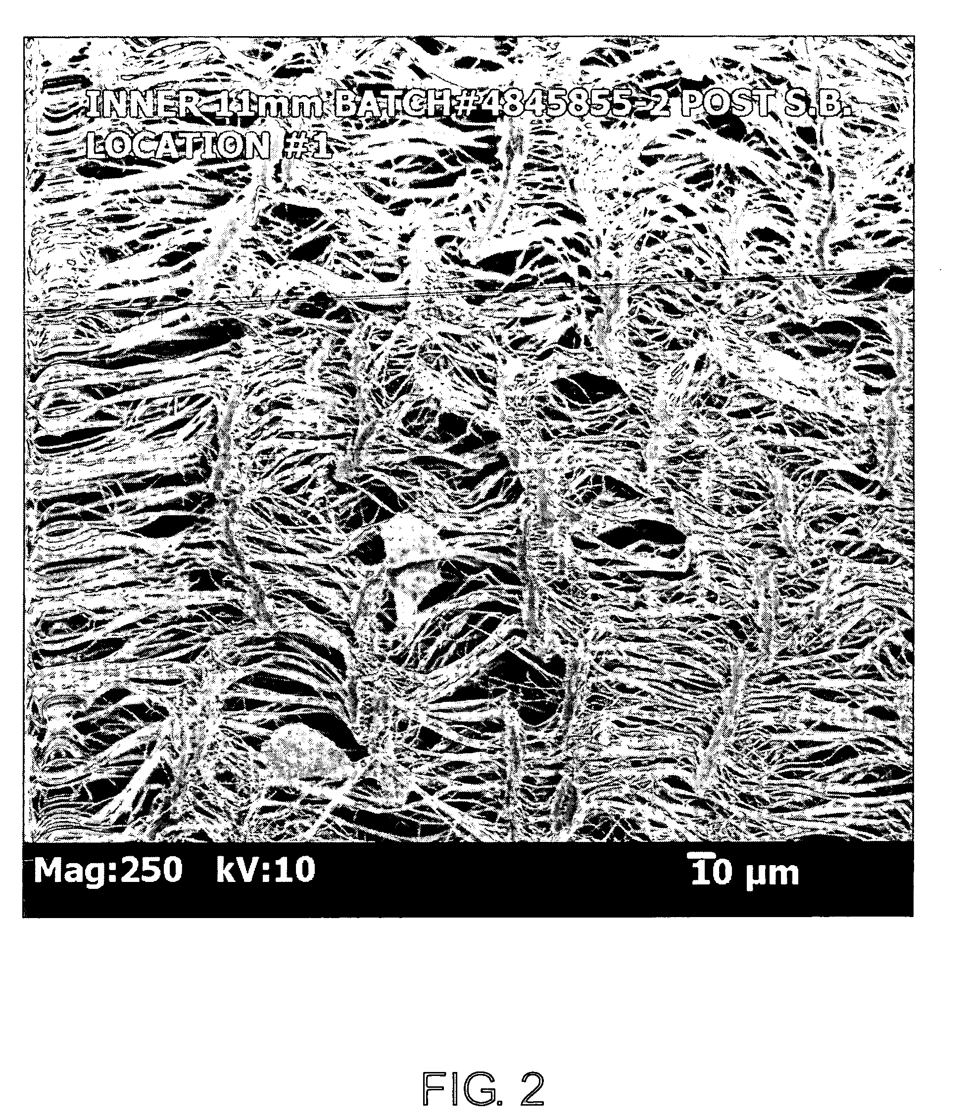 Method for making ePTFE and structure containing such ePTFE. such as a vascular graft