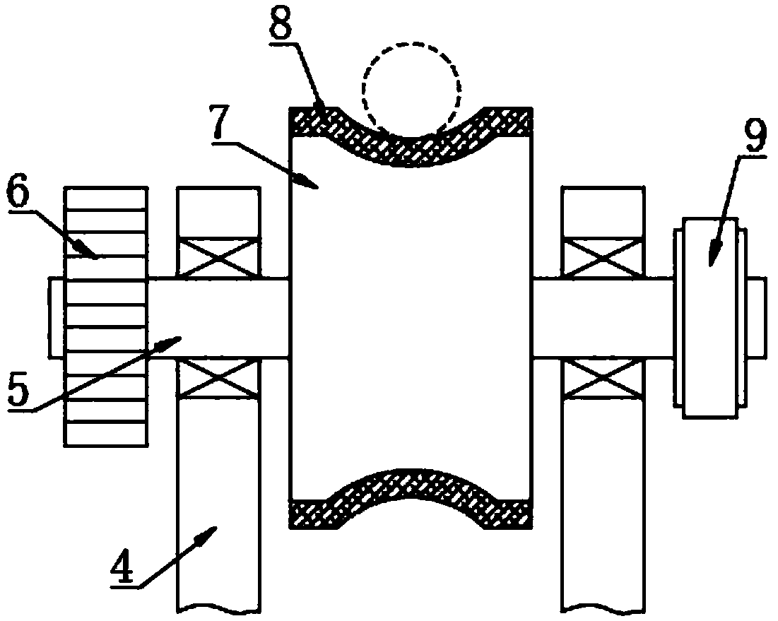 Automatic feeding type reinforcing steel bar fixed-length cutting device
