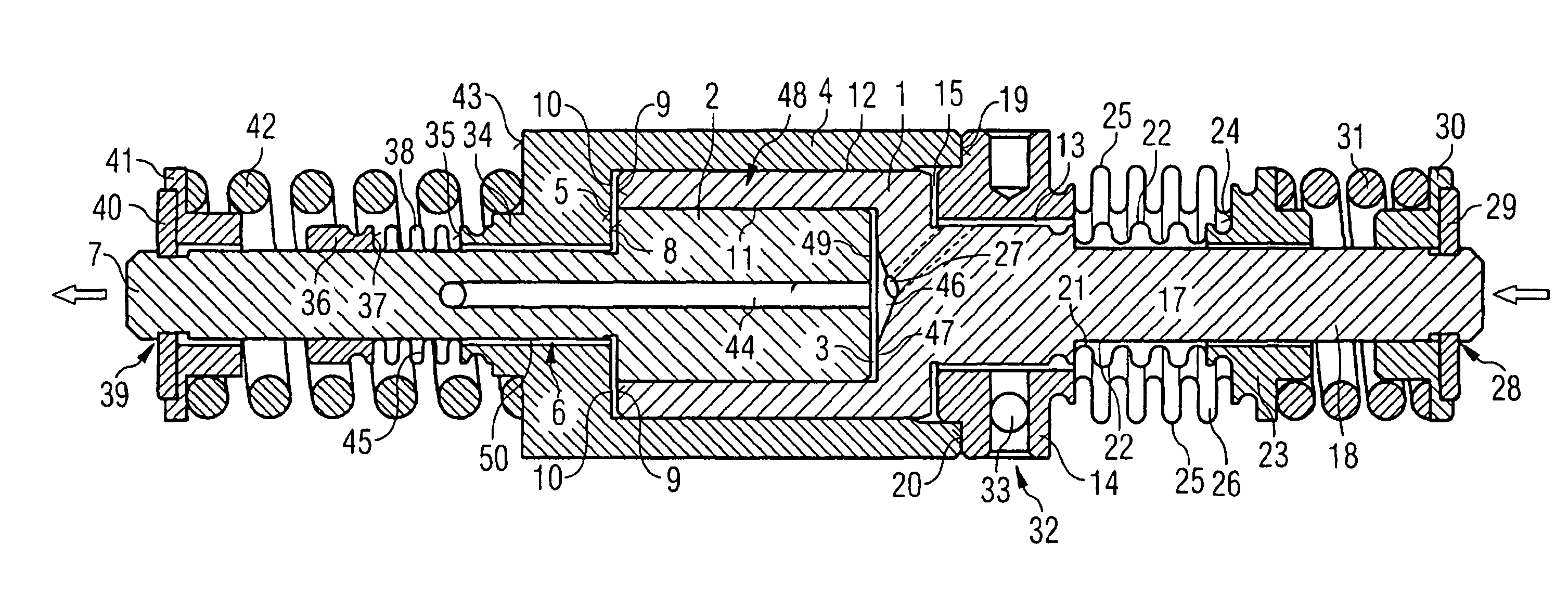 Device for the translation of a displacement of an actuator, in particular for an injection valve