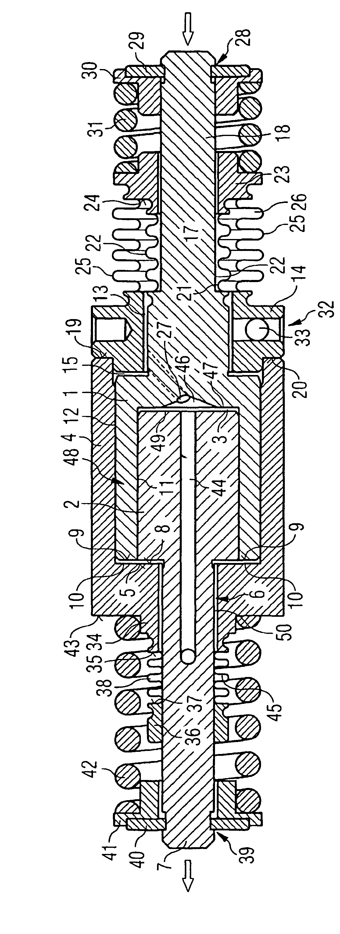 Device for the translation of a displacement of an actuator, in particular for an injection valve