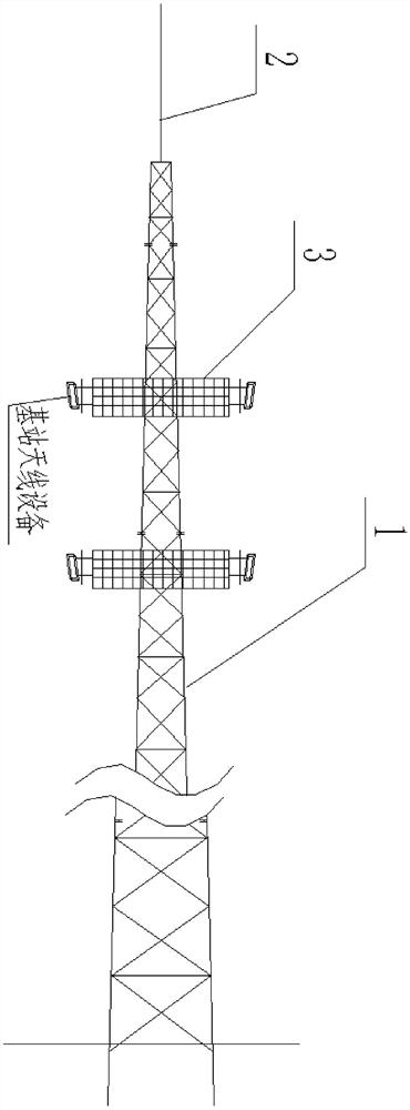 Substation lightning rod capable of serving as 5G base station antenna tower