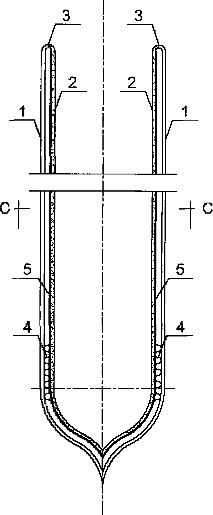 Graphite-glass vacuum thermal-collecting tube