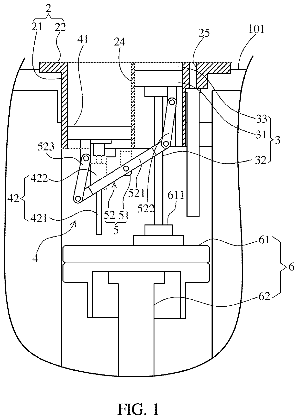 Lifting device for additive manufacturing and operational method thereof