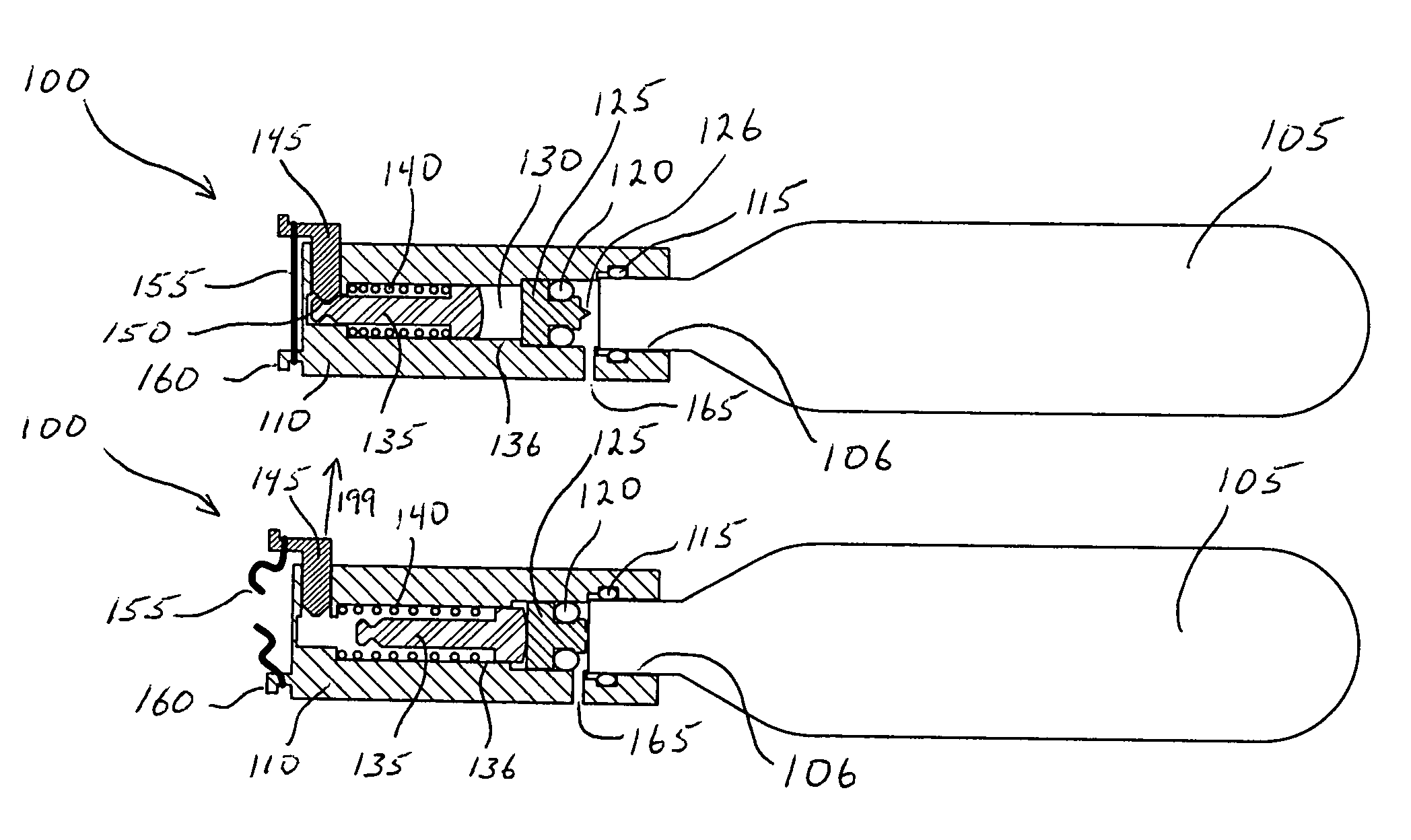 Heat actuated puncturing mechanism for a compressed gas cartridge