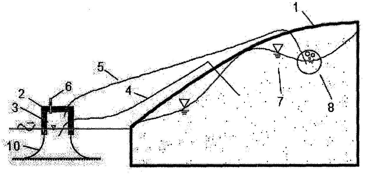 A device for assisting slope drainage by using hollow floating body