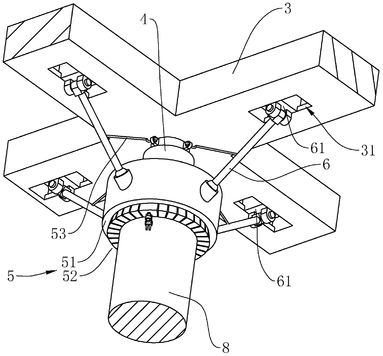 Pile foundation static load detection device