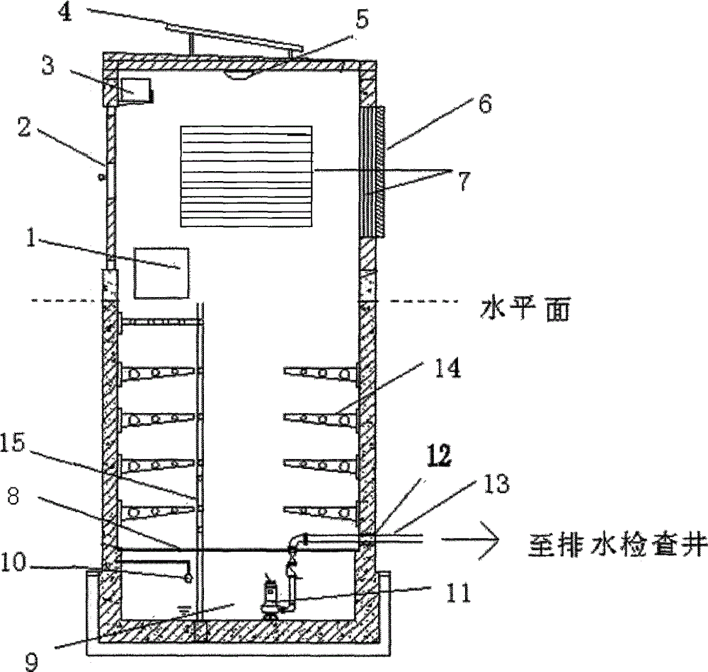A cable tunnel multifunctional inspection shaft
