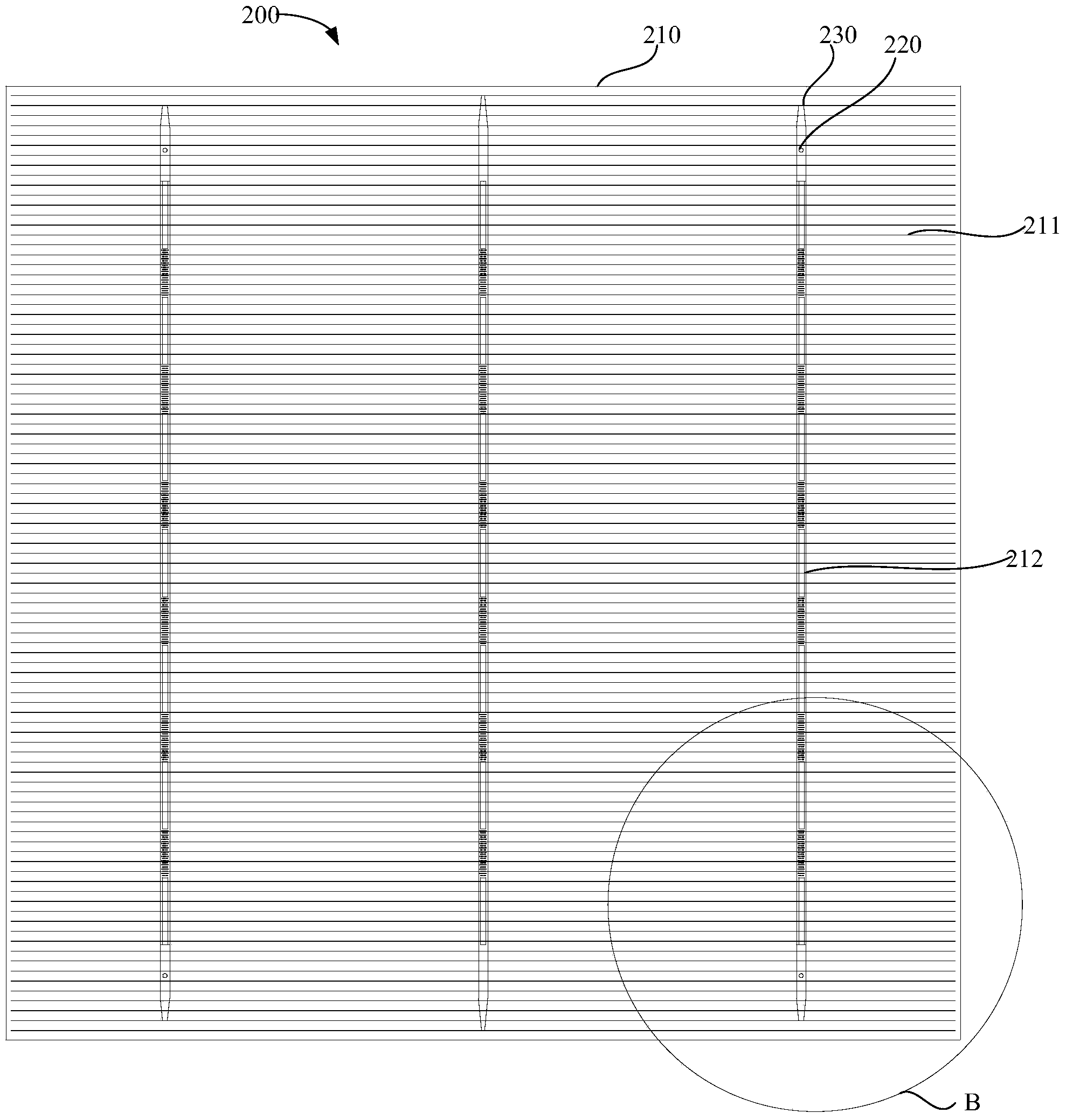 Solar cell electrode printing screen, solar cell electrode and manufacturing method thereof