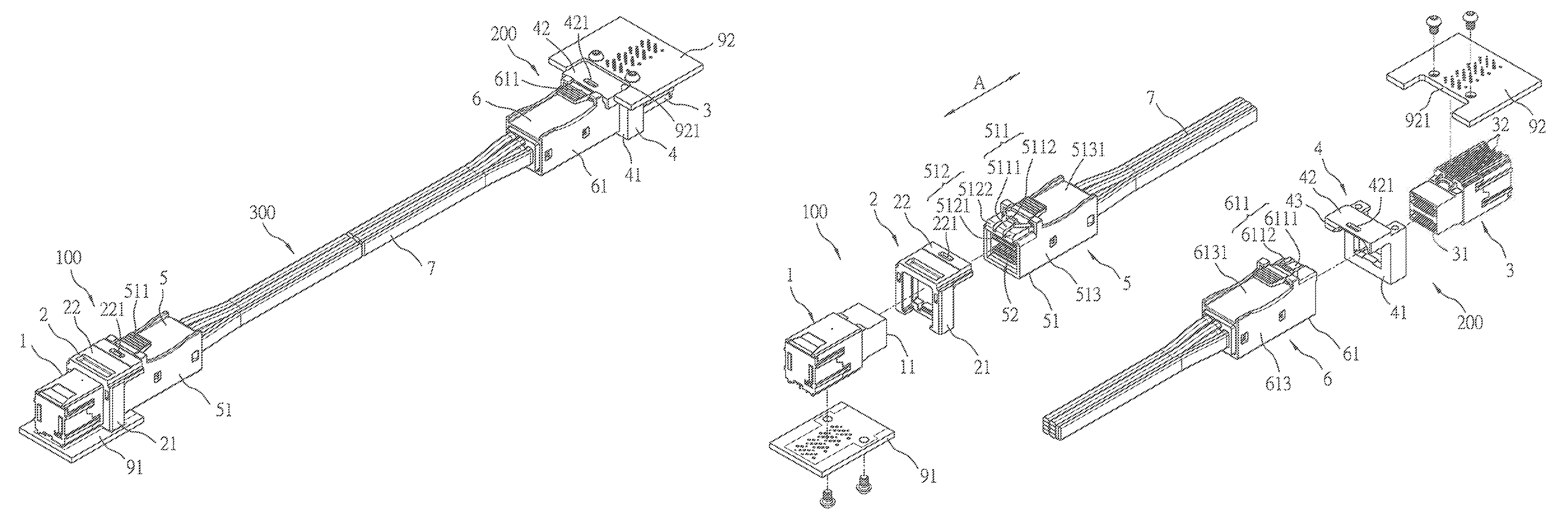 Electrical connection device having a standard plug and a reverse plug at two ends of a cable