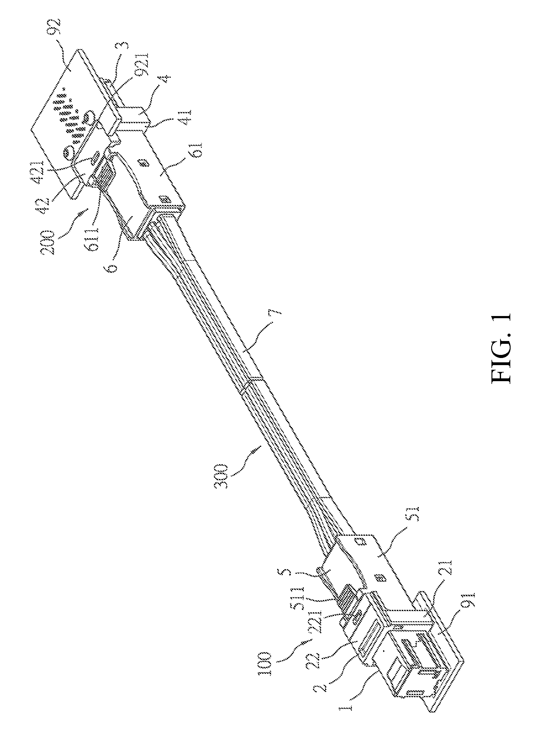 Electrical connection device having a standard plug and a reverse plug at two ends of a cable