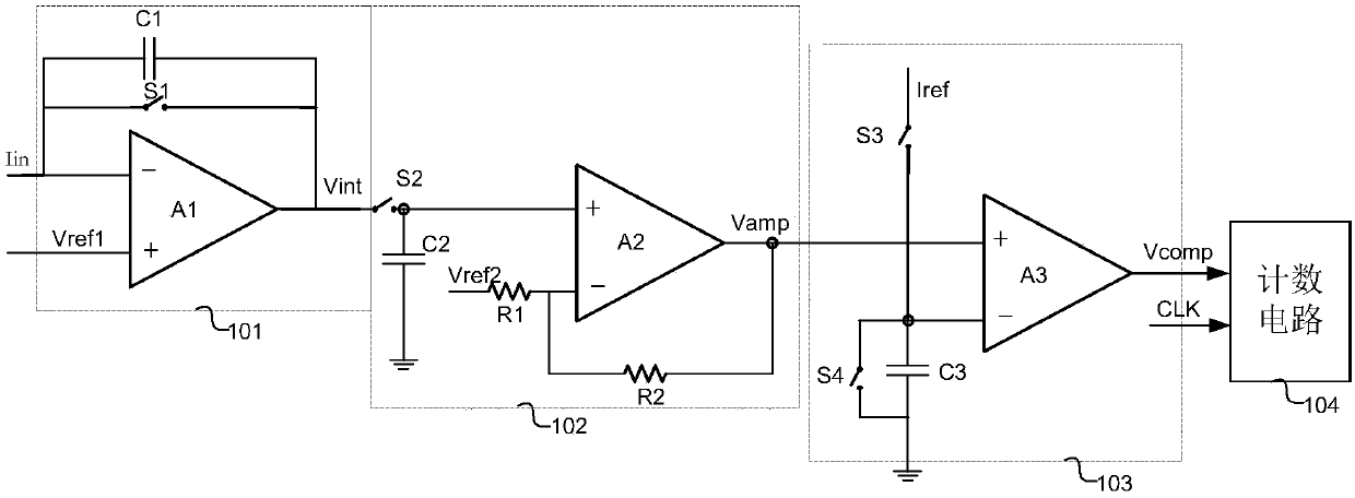 Voltage type analog-to-digital conversion circuit and photoelectric sensor using it