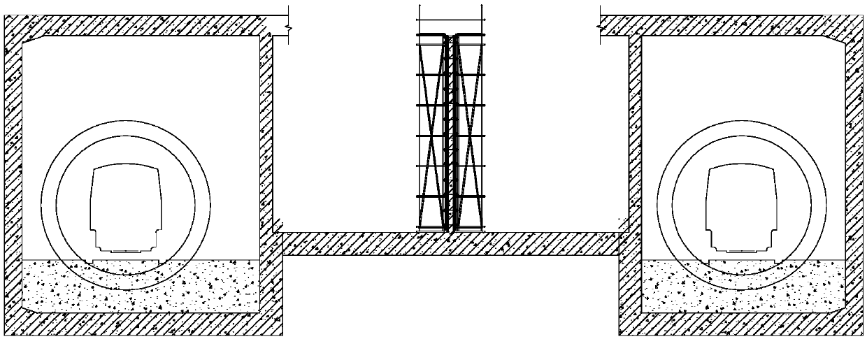 Self-assembling movable template for partition wall in main structure of subway station and half-cover excavation method section