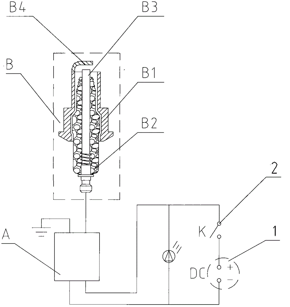 Ignition device for starting smoke sprayer