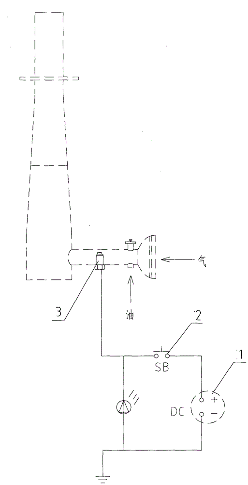 Ignition device for starting smoke sprayer