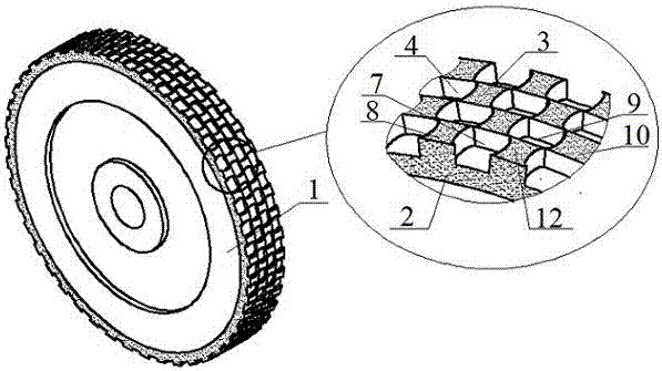 CVD diamond grinding wheel with ordered micro-structured surface and making method thereof