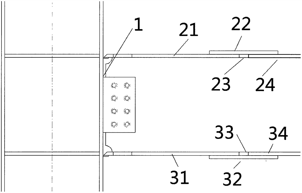 Novel flange-disconnected beam-column connection joint