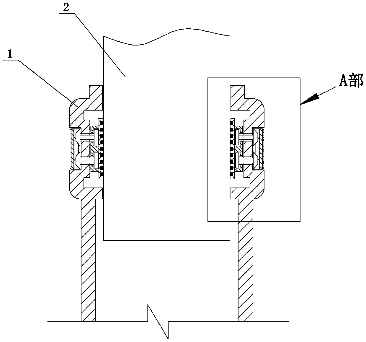 Steel sleeve rotating-type locking mechanism