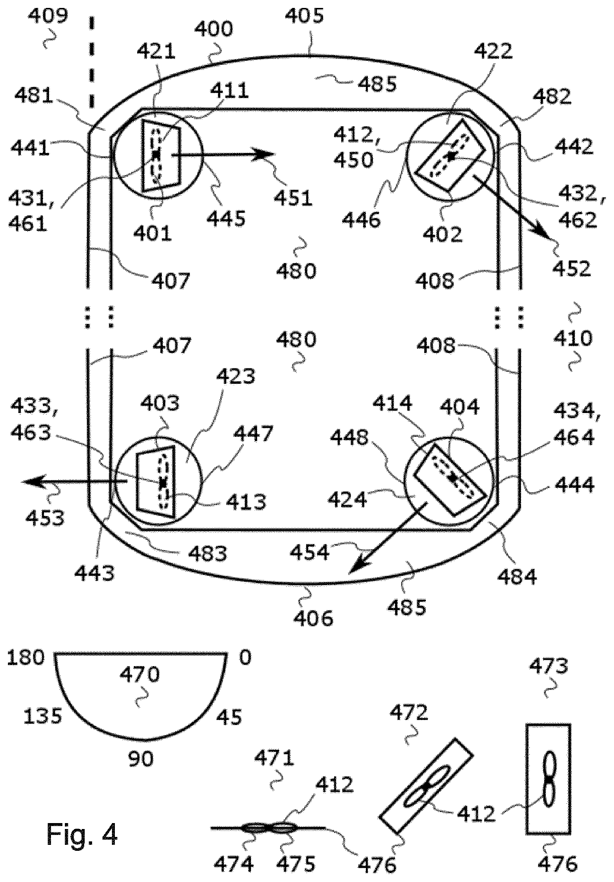 System for controlling an air cushion vehicle by propeller towers and a propeller tower